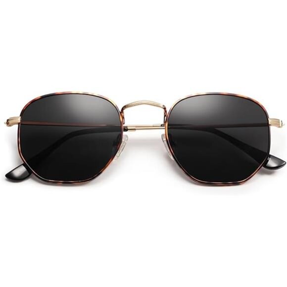 Polarized Sunglasses for Women and Men Small Hexagonal Mirrored Lens - Picture 6 of 6